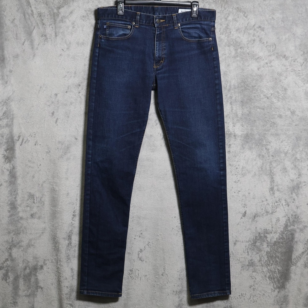 Mizzen+Main Jeans Mens 34x34 Blue Skinny Slim Dark Wash Stretch Denim Pants USA